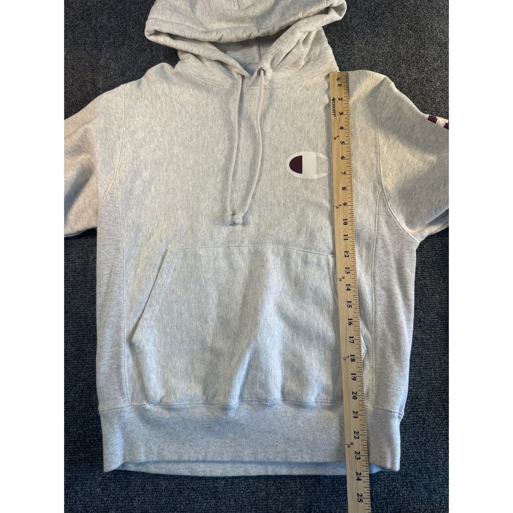 Champion Reverse Weave Texas A&M Hoodie Gray Maroon Small NCAA Aggies Sweatshirt - Picture 5 of 8